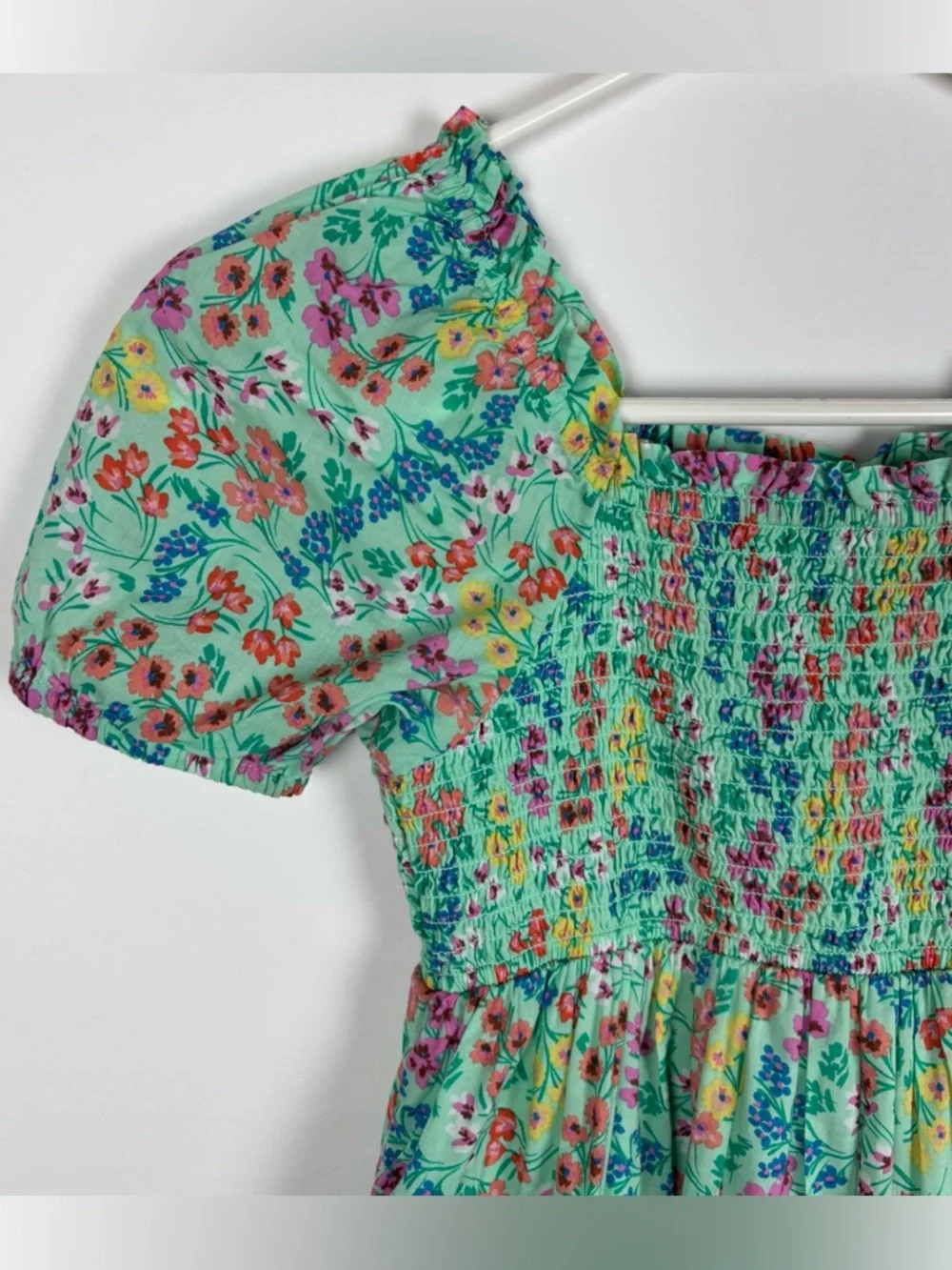Crewcuts J.Crew Dress Girls Size 8 Floral Smocked Puff Sleeve - Picture 3 of 7